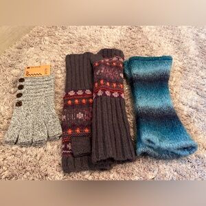Three Pair of Knit Fingerless Gloves